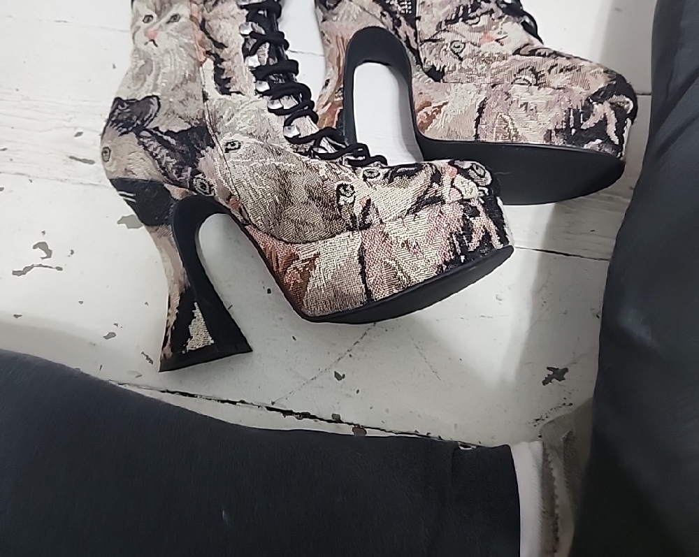 Sugar Thrillz Feline Fantasy Lace-Up Heeled Boots - Picture 4 of 4